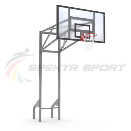 Купить Стойка баскетбольная уличная усиленная со щитом из оргстекла, кольцом и сеткой SP D 413 в Семилуках 